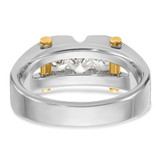 IBGoodman 14k Two-tone Men's Polished Satin and Cut-Out 3-Stone Ring Mounting - B6-3B92A3BB-1415