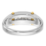 IBGoodman 14k Two-tone Men's Polished Satin and Cut-Out 5-Stone 1/4 Carat AA Quality Diamond Ring