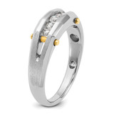 IBGoodman 14k Two-tone Men's Polished Satin and Cut-Out 5-Stone 1/4 Carat AA Quality Diamond Ring