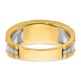 IBGoodman 14k Two-tone Men's Polished Satin and Grooved 3-Stone 1/4 Carat AA Quality Diamond Ring - B6-41C516AC-6554