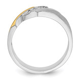IBGoodman 14k Two-tone Men's Polished Satin and Grooved 4-Stone 1/4 Carat AA Quality Diamond Ring - B6-96ACCD4A-9595