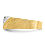 IBGoodman 14k Two-tone Men's Polished Satin and Grooved 4-Stone 1/4 Carat AA Quality Diamond Ring - B6-96ACCD4A-9595