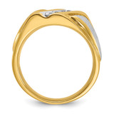 IBGoodman 14k Two-tone Men's Polished Satin and Grooved 4-Stone Ring Mounting