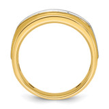 IBGoodman 14k Two-tone Men's Polished Satin and Grooved 5-Stone 1 Carat AA Quality Diamond Ring - B5-FAEFB0D2-5420