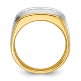 IBGoodman 14k Two-tone Men's Polished Satin and Grooved 5-Stone 1 Carat AA Quality Diamond Ring - B6-3F343695-5213