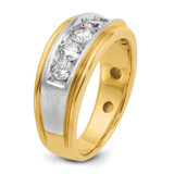 IBGoodman 14k Two-tone Men's Polished Satin and Grooved 5-Stone Ring Mounting - B5-1AD43D68-1822