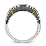 IBGoodman 14k Two-tone Men's Polished Satin and Grooved 5-Stone Ring Mounting - B6-498367E6-1987
