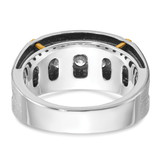 IBGoodman 14k Two-tone Men's Polished Satin and Grooved 5-Stone Ring Mounting - B6-498367E6-1987