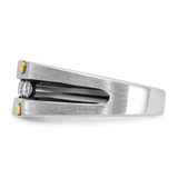 IBGoodman 14k Two-tone Men's Polished Satin and Grooved 5-Stone Ring Mounting - B6-51B786B1-5166