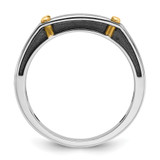 IBGoodman 14k Two-tone Men's Polished Satin and Grooved 5-Stone Ring Mounting - B6-7129DDC5-5522