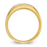 IBGoodman 14k Two-tone Men's Polished Satin and Grooved 5-Stone Ring Mounting - B6-DF271E50-8727