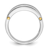 IBGoodman 14k Two-tone Men's Polished Satin and Grooved 7-Stone 1 Carat AA Quality Diamond Ring