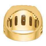 IBGoodman 14k Two-tone Men's Polished Satin and Grooved Cluster Ring Mounting