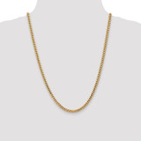 14K 24 inch 4.3mm Solid Miami Cuban Link with Lobster Clasp Chain