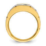 IBGoodman 14k Two-tone Men's Polished Satin and Grooved Ring Mounting