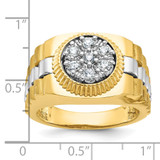 IBGoodman 14k Two-tone Men's Polished Satin and Textured Cluster Ring Mounting - B5-49B01A1E-6800