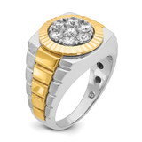 IBGoodman 14k Two-tone Men's Polished Satin and Textured Ring Mounting - B5-72F0F6ED-5314