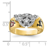 IBGoodman 14k Two-tone Men's Polished with Multi-color Enamel and Diamond Masonic Shriner's Ring
