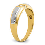 IBGoodman 14k Two-tone Polished and Satin Men's Three Stone Ring Mounting