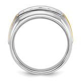 IBGoodman 14k Two-tone Polished Satin and Grooved Five Stone Men's Ring Mounting