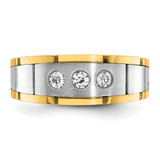 IBGoodman 14k Two-tone Three Stone Prong Set Men's Ring Mounting - B6-DB347053-7454