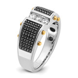 IBGoodman 14k Two-tone with Black Rhodium 1/4 carat Lab Grown Diamond VS/SI+ G+ Complete Polished and Textured Men's Ring