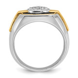 IBGoodman 14k Two-tone with Black Rhodium Men's Polished and Satin 1/2 Carat AA Quality Diamond Cluster Ring