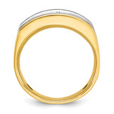 IBGoodman 14k Two-tone with Black Rhodium Men's Polished Satin and Grooved 5-Stone 1 Carat AA Quality Diamond Ring - B6-67BDAA5E-6946