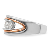 IBGoodman 14k White and Rose Gold Men's Polished and Cut-Out 5-Stone Ring Mounting - B6-5CE28F44-5256
