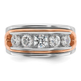IBGoodman 14k White and Rose Gold Men's Polished and Cut-Out 5-Stone Ring Mounting - B6-5CE28F44-5256