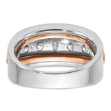 IBGoodman 14k White and Rose Gold Men's Polished and Cut-Out 5-Stone Ring Mounting - B6-5CE28F44-5256