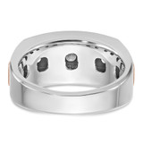 IBGoodman 14k White and Rose Gold Men's Polished and Grooved 5-Stone Ring Mounting