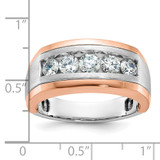 IBGoodman 14k White and Rose Gold Men's Polished and Satin 5-Stone Ring Mounting