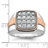 IBGoodman 14k White and Rose Gold Men's Polished and Satin Cluster Ring Mounting