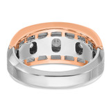 IBGoodman 14k White and Rose Gold Men's Polished Satin and Cut-Out 5-Stone 1 Carat AA Quality Diamond Ring