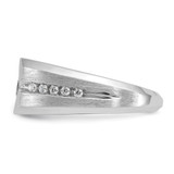 IBGoodman 14k White Gold 1 1/5 carat Lab Grown Diamond VS/SI+ G+ Complete Polished and Satin Men's Ring