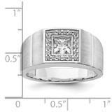 IBGoodman 14k White Gold 1 carat Lab Grown Diamond VS/SI+ G+ Complete Men's Ring - B2-E9B825D3-8152