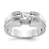 IBGoodman 14k White Gold 1 carat Lab Grown Diamond VS/SI+ G+ Complete Men's Ring - B6-253250AF-1491
