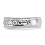 IBGoodman 14k White Gold 1 carat Lab Grown Diamond VS/SI+ G+ Complete Polished and Miligrain Eleven Stone Men's Ring