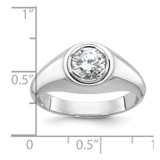 IBGoodman 14k White Gold 1 carat Lab Grown Diamond VS/SI+ G+ Round Complete Men's Ring
