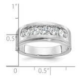 IBGoodman 14k White Gold 1 carat Lab Grown Diamond VS+ F+ Complete Polished and Brushed Five Stone Men's Band