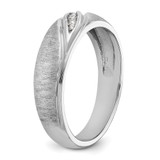 IBGoodman 14k White Gold 1/15 carat Lab Grown Diamond VS/SI+ G+ Complete Polished and Satin Men's Ring