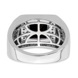 IBGoodman 14k White Gold 1/2 carat Lab Grown Diamond VS/SI+ G+ and Onyx Side Cross Men's Ring