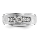 IBGoodman 14k White Gold 1/2 carat Lab Grown Diamond VS/SI+ G+ Complete Polished and Brushed Five Stone Men's Ring