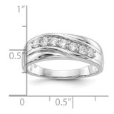 IBGoodman 14k White Gold 1/2 carat Lab Grown Diamond VS/SI+ G+ Seven Stone Complete Men's Ring
