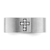 IBGoodman 14k White Gold 1/20 carat Lab Grown Diamond VS/SI+ G+ Complete Satin Cross Men's Ring
