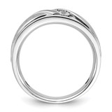 IBGoodman 14k White Gold 1/3 carat Lab Grown Diamond VS/SI+ G+ Complete Polished and Grooved Men's Ring