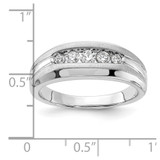 IBGoodman 14k White Gold 1/3 carat Lab Grown Diamond VS/SI+ G+ Five Stone Complete Men's Ring - RM-6116AEB4-6232