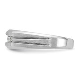 IBGoodman 14k White Gold 1/4 carat Lab Grown Diamond VS/SI+ G+ Complete Polished Satin and Grooved Five Stone Men's Ring