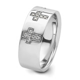 IBGoodman 14k White Gold 1/5 carat Lab Grown Diamond VS/SI+ G+ Complete Cross Men's Ring